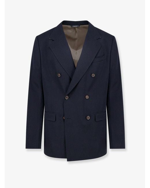 Dolce & Gabbana Blue Stretch Virgin Wool Blazer for men