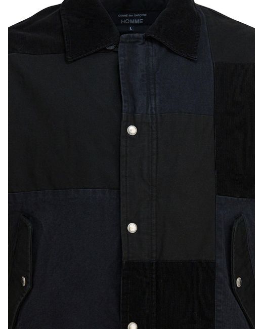 Comme des Garçons Black Jacket With Tone-on-tone Patchwork for men