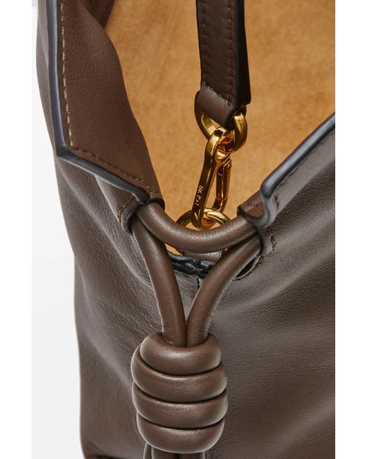 Loewe Brown Flamenco Small Clutch With Chain Chocolate