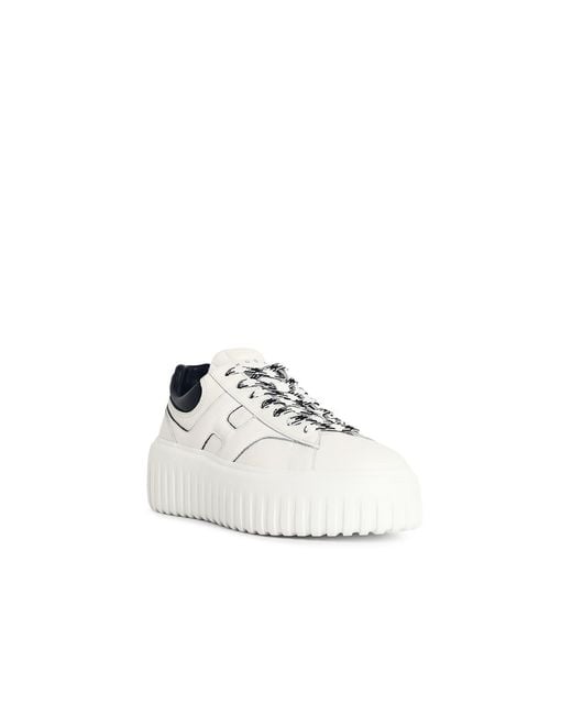 Hogan White 'H Stripes' Lear Sneakers