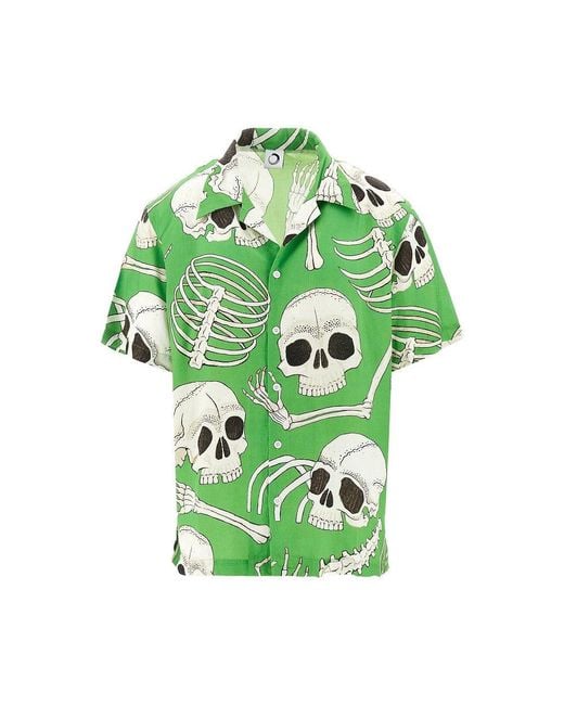 Endless Joy Green 'Skeleton' Modal Shirt for men