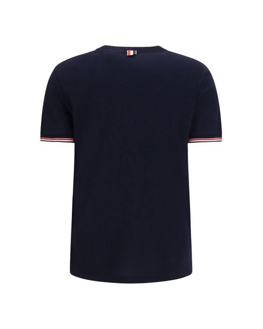 Thom Browne Blue Wool-Blend T-Shirt