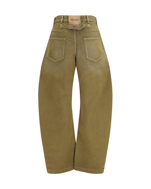 The Attico Green Wide-Leg Jeans With Back Belt