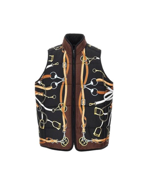 Gucci Black Silk And Cotton Twill Reversible Vest