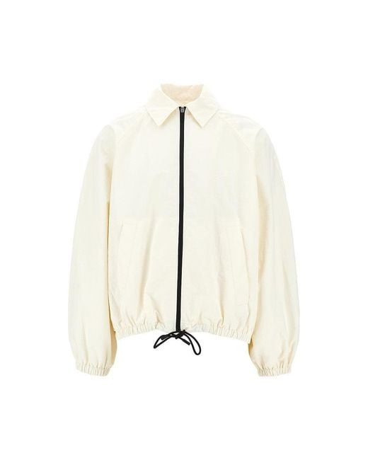Jacquemus Natural Windbreaker Jacket With Logo Embroidery for men