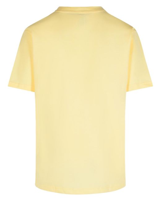New Balance Yellow Cotton Polo Shirt Cream for men
