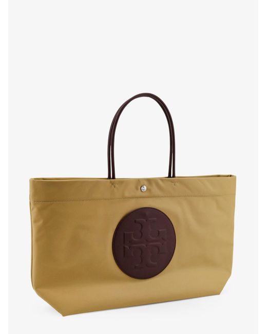 Tory Burch Brown Ella Twist Nylon Shoulder Bag
