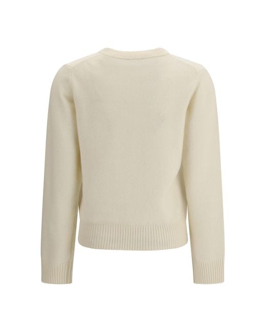 Ganni White Crewneck Sweater With Raspberries Print