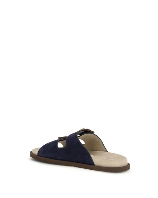 Brunello Cucinelli White Suede Sandals for men