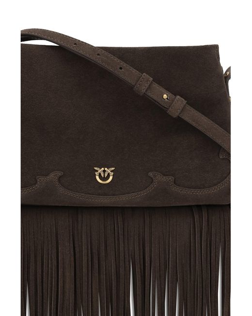 Pinko Black Shoulder Bag Suede