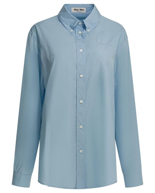Miu Miu Blue Cotton Shirt