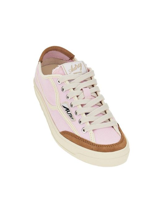 Autry Pink Windscape Low Canvas Sneakers