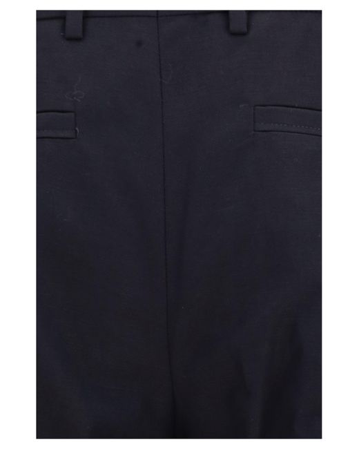 Zegna Blue Cotton And Linen Tailored Pants for men
