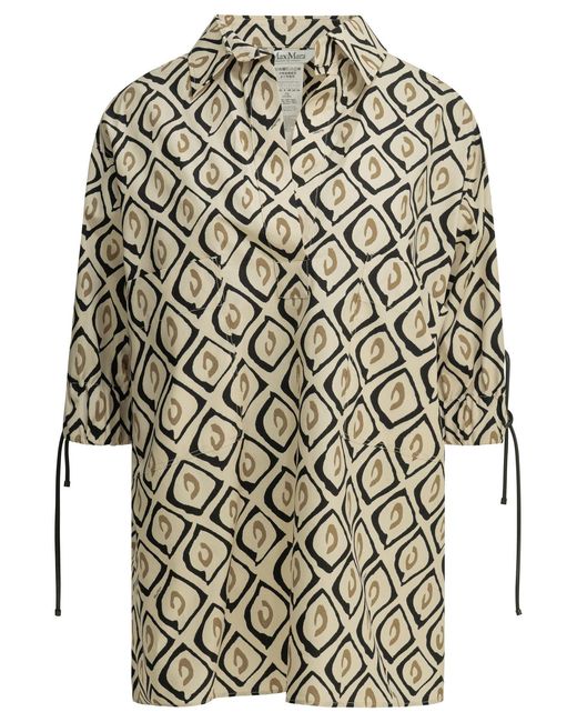 Max Mara Multicolor Cotton Casual Printed Shirt