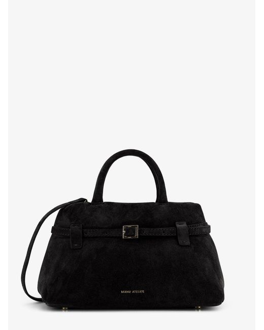 MANU Atelier Black Le Cambon 25 Suede Crossbody Bag