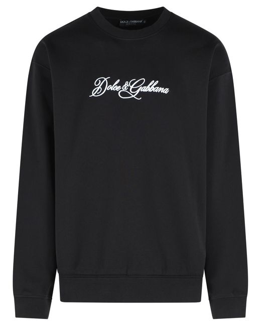 Dolce & Gabbana Black Dolce & Gabbana Cotton Sweatshirt for men