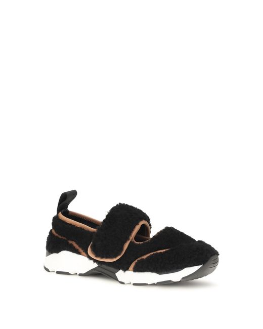 Marni Black Sneakers Mary Jane Shearling