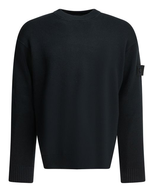 Stone Island Blue Cotton Cashmere Crewneck Sweater for men