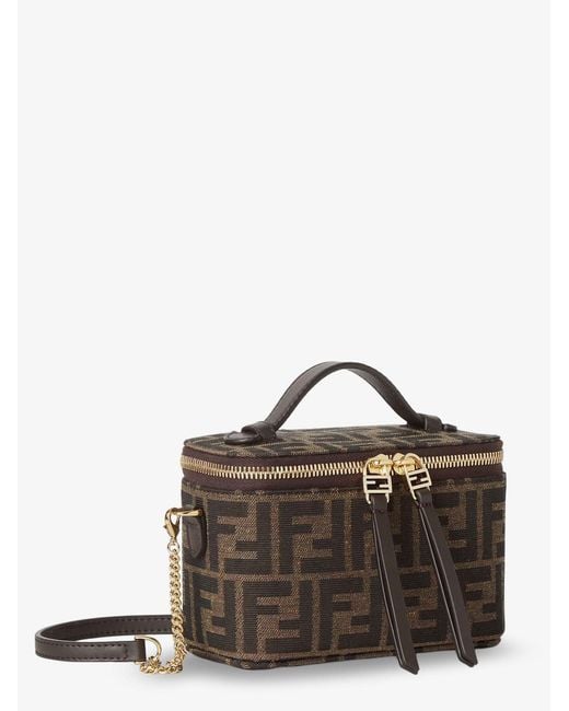 Fendi Brown Vanity Ff Jacquard Fabric Shoulder Bag