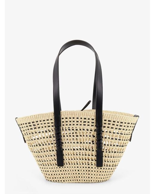 Loewe Metallic Paula's Ibiza Braid Raffia Leather Shoulder Bag