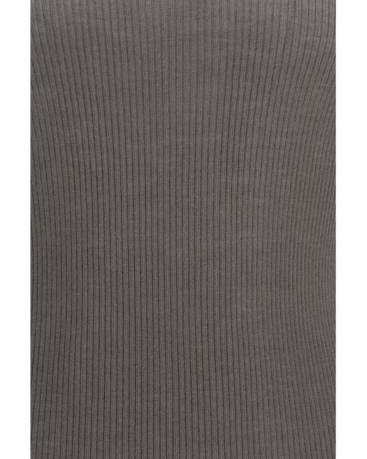 Rick Owens Gray Slim Ribbed Long-Sleeve Sweater for men