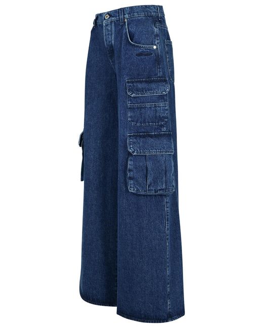 Off-White c/o Virgil Abloh Blue Cargo Jeans With Logo