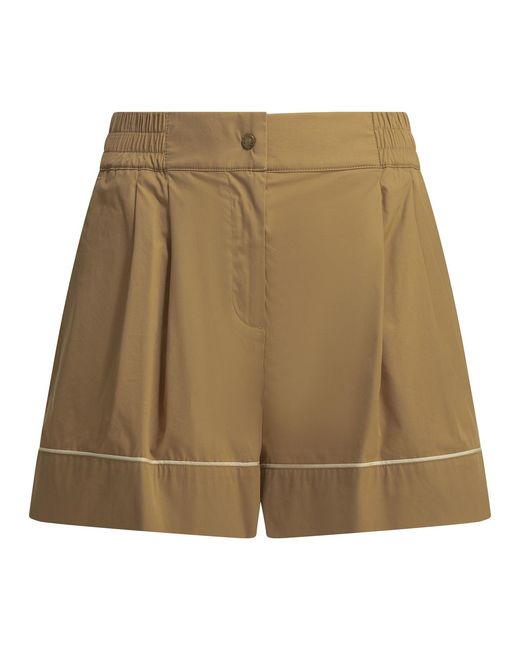 Moncler Natural Utility Shorts With Reverse Logo