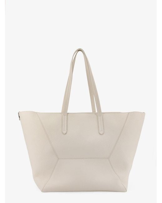 Brunello Cucinelli Natural Bc Duo Hammered Leather Crossbody Bag