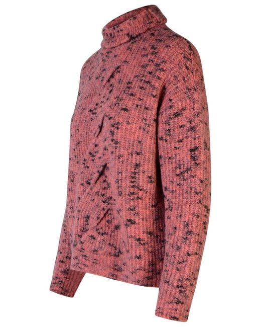 Moschino Red Wool Blend Turtleneck Sweater