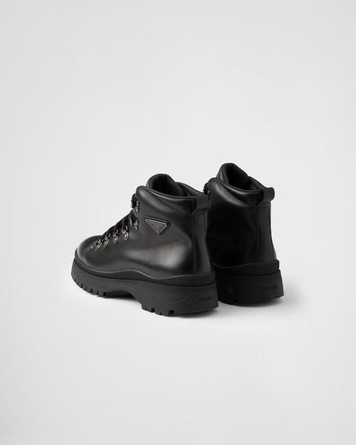 Prada Black "Brixxen" Lace Up Ankle Boots