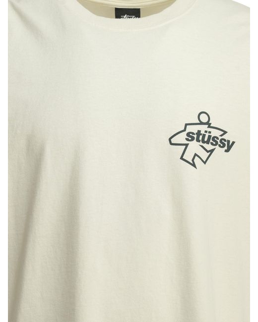 Stussy White Cotton T-Shirt for men