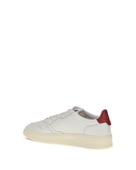 Autry White Medalist Low Sneakers/Deep Claret for men