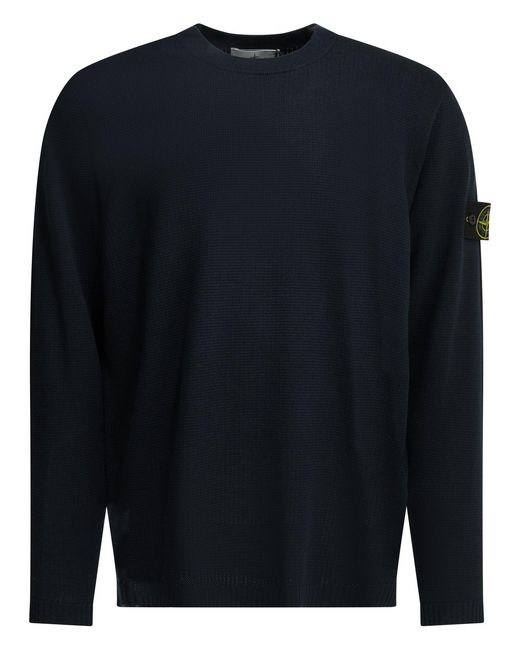 Stone Island Blue Crew-Neck Sweater for men