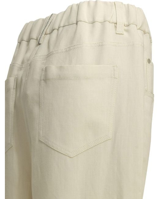 Brunello Cucinelli Natural Fluid Casual Pants