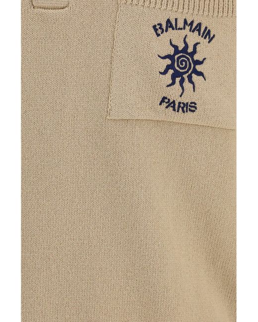 Balmain Natural Cotton Sun-Logo Polo for men