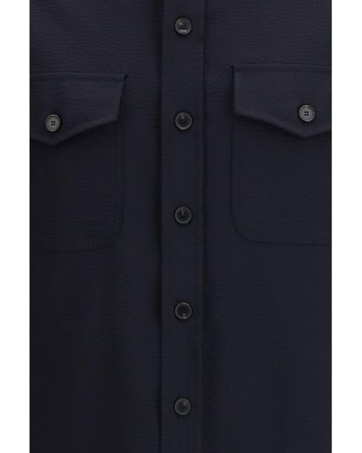 Cruna Blue Overshirt Technical Fabric for men
