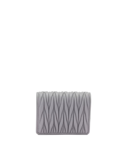 Miu Miu Gray Lamb Leather Wallets & Card Holders