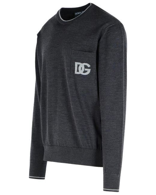 Dolce & Gabbana Gray Virgin Wool Sweater for men