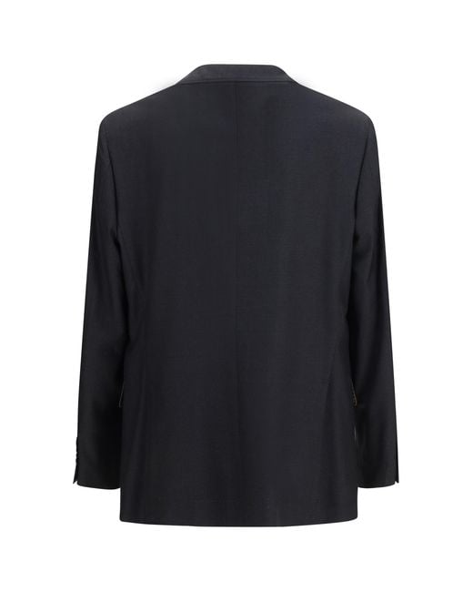 Brunello Cucinelli Black Wool Houndstooth Jacket for men