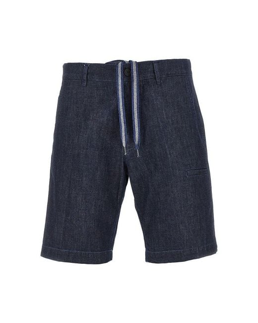 Aspesi Blue Denim Shorts for men