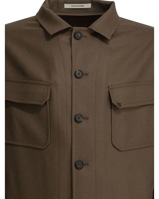 Tagliatore Green "Tempest" Overshirt Jacket for men