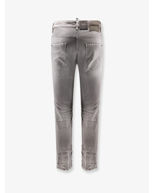 DSquared² Gray Skater Jeans With Destroyed Effect for men