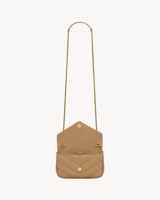 Saint Laurent Natural "Lou" Small Crossbody Bag