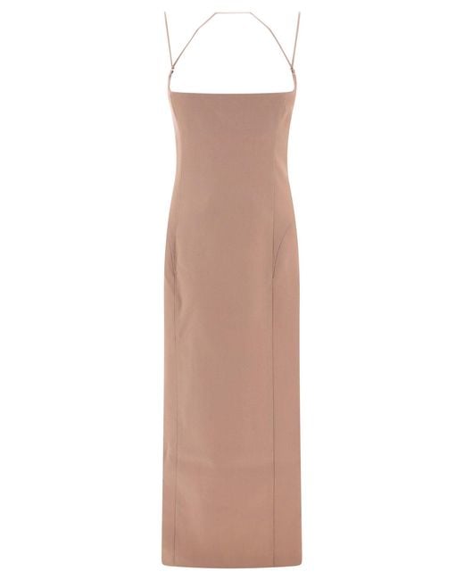 The Attico White Gabardine Midi Dress