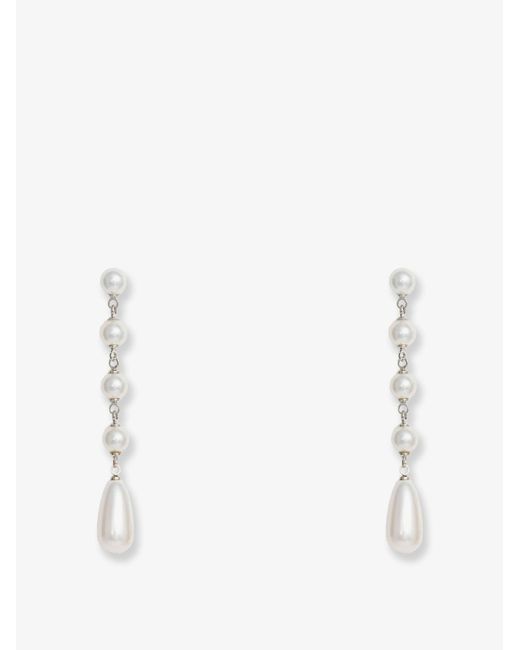 Self-Portrait White Self Portrait Pearl Droplet Earrings