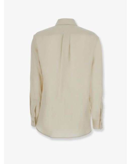 Max Mara White Mxmfalasco "Vissuto" Linen Shirt