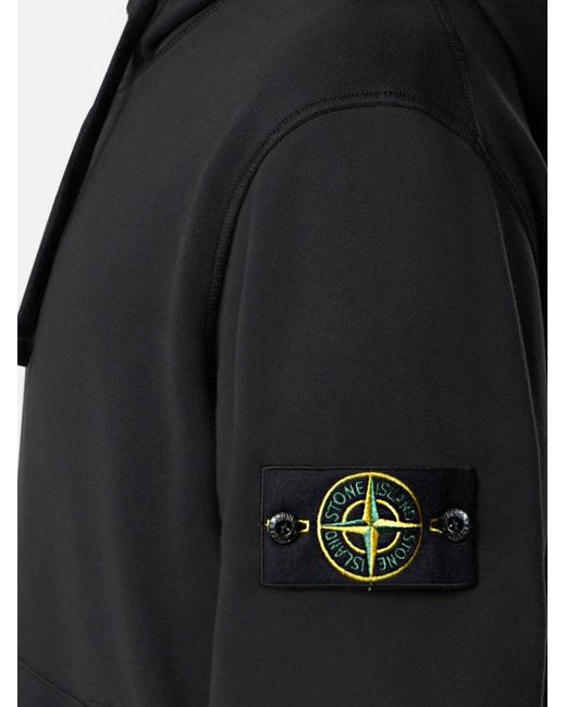 Stone Island Black Organic Cotton Sweatshirt for men