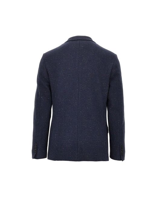 Etro Blue Mouliné Tweed Single-Breasted Jacket for men