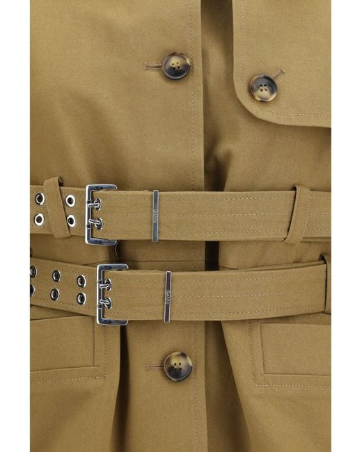 Ganni Metallic Canvas Jacket With Double Belt