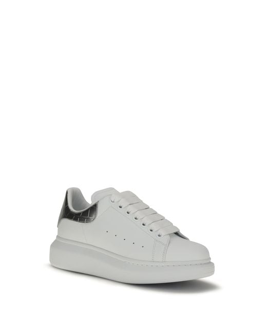 McQueen White Leather Sneakers
